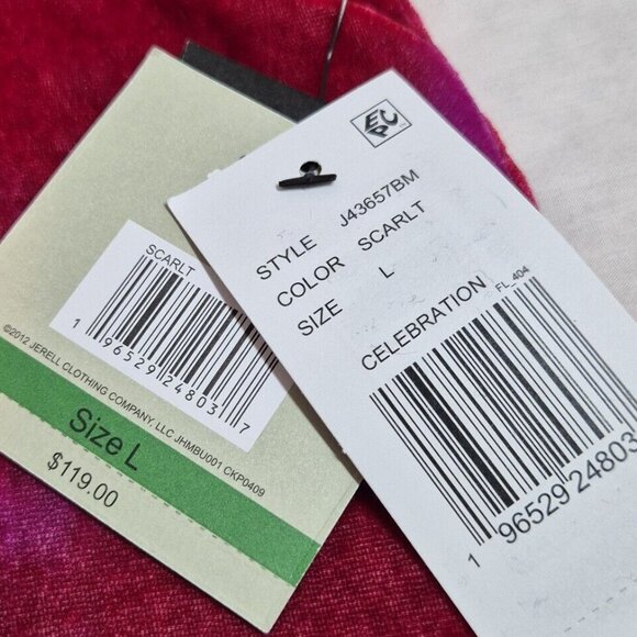 John Mark Women's Shirt Size L Red Pink Velvet Long Sleeve Button  Tunic 44 - Picture 12 of 12